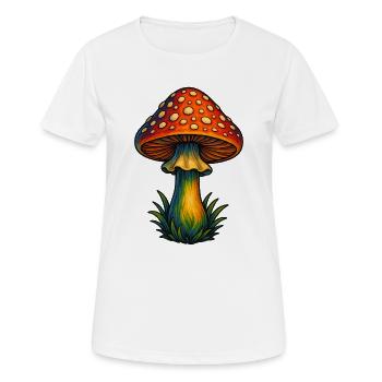 amanite tue-mouches - T-shirt respirant Femme - blanc - Devant - AI Model Female 172 dark (172cm)