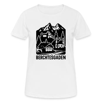 berchtesgaden silhouette wahrzeichen - Frauen T-Shirt atmungsaktiv - Weiß - Vorne - AI Model Female 172 dark (172cm)