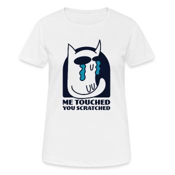 Moi Touché Chat Égratigné Insolent Pleurer - T-shirt respirant Femme - blanc - Devant - AI Model Female 172 dark (172cm)