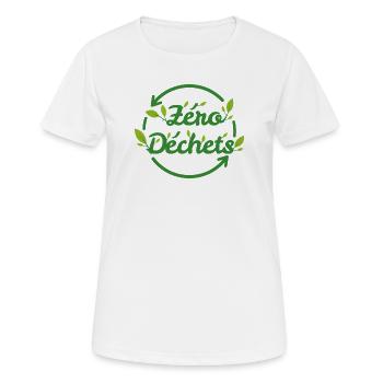 Zero Waste Anlagen - Frauen T-Shirt atmungsaktiv - Weiß - Vorne - AI Model Female 172 dark (172cm)