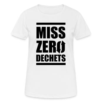 Miss Zero Dechet - T-shirt respirant Femme - blanc - Devant - AI Model Female 172 dark (172cm)