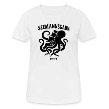 seemannsgarn meer maritim krake schiff - Frauen T-Shirt atmungsaktiv - Weiß - Vorne - AI Model Female 172 dark (172cm)