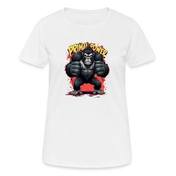 Primal Power Gorila Print - Women's Breathable T-Shirt - white - Front - AI Model Female 172 dark (172cm)