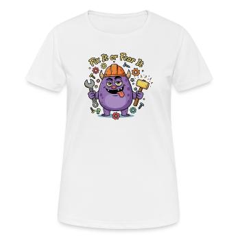 Fix It oder Fear It Bau Monster - Frauen T-Shirt atmungsaktiv - Weiß - Vorne - AI Model Female 172 dark (172cm)