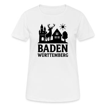 Baden Württemberg Bundesland Wahrzeichen - Frauen T-Shirt atmungsaktiv - Weiß - Vorne - AI Model Female 172 dark (172cm)