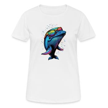 Blue Whale Whale Blue Whales Whale Song Diver Ocean Whales - Women's Breathable T-Shirt - white - Front - AI Model Female 172 dark (172cm)