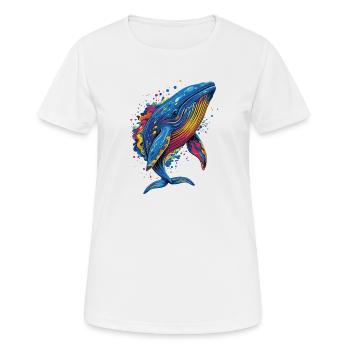 Blue Whale Whale Blue Whales Whale Song Diver Ocean Whales - Women's Breathable T-Shirt - white - Front - AI Model Female 172 dark (172cm)