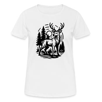 Hirsch - Frauen T-Shirt atmungsaktiv - Weiß - Vorne - AI Model Female 172 dark (172cm)