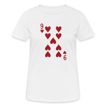 Neun Herz Karte - Frauen T-Shirt atmungsaktiv - Weiß - Vorne - AI Model Female 172 dark (172cm)