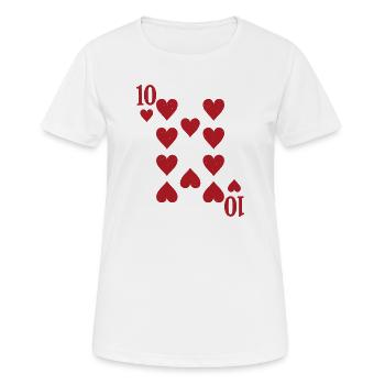Zehn Herz Doppelkopf Karte Rome - Frauen T-Shirt atmungsaktiv - Weiß - Vorne - AI Model Female 172 dark (172cm)