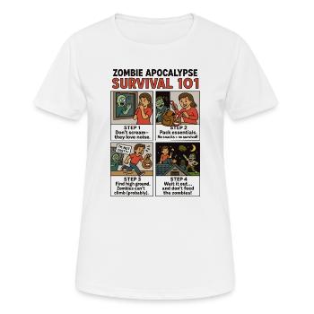 Guide de survie des zombies - T-shirt respirant Femme - blanc - Devant - AI Model Female 172 dark (172cm)