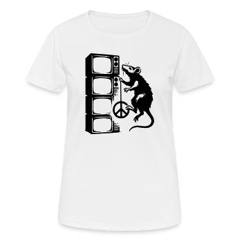 Rat avec écran - T-shirt respirant Femme - blanc - Devant - AI Model Female 172 dark (172cm)