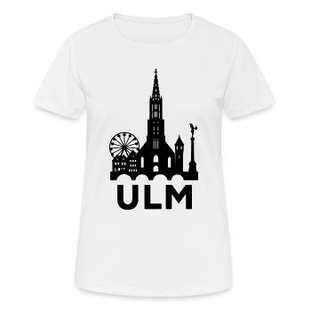 Silhouette d’Ulm - T-shirt respirant Femme - blanc - Devant - AI Model Female 172 dark (172cm)