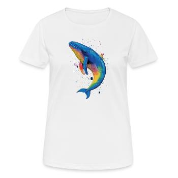Blue Whale Whale Blue Whales Whale Song Diver Ocean Whales - Women's Breathable T-Shirt - white - Front - AI Model Female 172 dark (172cm)