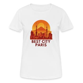 Silhouette de la Meilleure Ville Paris - T-shirt respirant Femme - blanc - Devant - AI Model Female 172 dark (172cm)