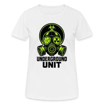 Underground Unit - Gas Mask - Women's Breathable T-Shirt - white - Front - AI Model Female 172 dark (172cm)