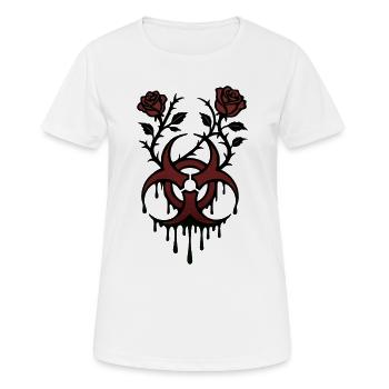 Unterirdische biologische Gefährdung - Blutrosen - Frauen T-Shirt atmungsaktiv - Weiß - Vorne - AI Model Female 172 dark (172cm)