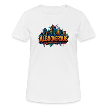 Albuquerque Graffiti Skyline - Frauen T-Shirt atmungsaktiv - Weiß - Vorne - AI Model Female 172 dark (172cm)