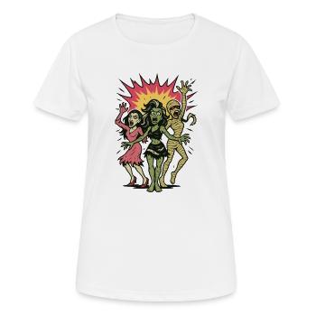 Zombietrio des Grusels - Frauen T-Shirt atmungsaktiv - Weiß - Vorne - AI Model Female 172 dark (172cm)