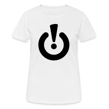 Standby Symbol – TV Strom Aus An Energiesparen - Frauen T-Shirt atmungsaktiv - Weiß - Vorne - AI Model Female 172 dark (172cm)