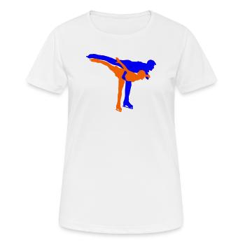 Eiskunstlauf - Frauen T-Shirt atmungsaktiv - Weiß - Vorne - AI Model Female 172 dark (172cm)