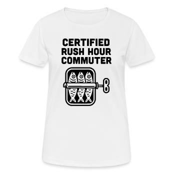 Transport en commun aux heures de pointe - T-shirt respirant Femme - blanc - Devant - AI Model Female 172 dark (172cm)