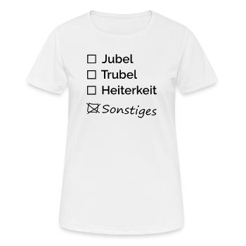 Acclamations, agitation, gaieté - T-shirt respirant Femme - blanc - Devant - AI Model Female 172 dark (172cm)