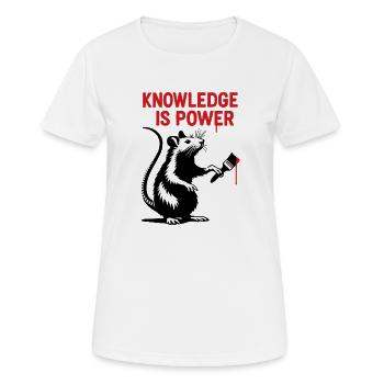 Wissen ist Macht – Rattenkunst - Frauen T-Shirt atmungsaktiv - Weiß - Vorne - AI Model Female 172 dark (172cm)
