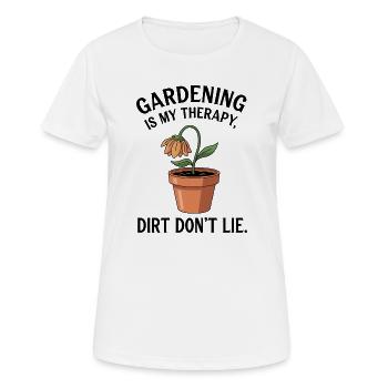 Thérapie par le jardin : la saleté ne ment pas - T-shirt respirant Femme - blanc - Devant - AI Model Female 172 dark (172cm)