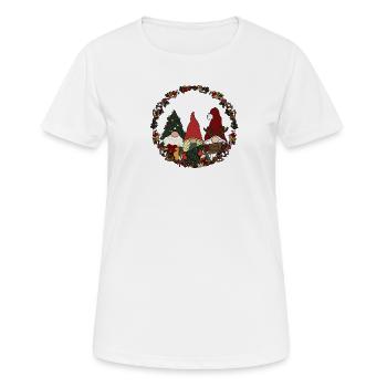 Wichtel  im Weihnachtskranz - Frauen T-Shirt atmungsaktiv - Weiß - Vorne - AI Model Female 172 dark (172cm)