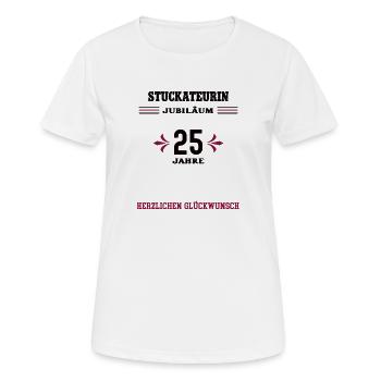 Plasterer 25th anniversary 25th company anniversary - Women's Breathable T-Shirt - white - Front - AI Model Female 172 dark (172cm)