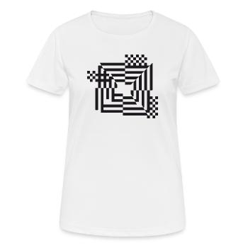 Labyrinth Gitter Monochrom - Frauen T-Shirt atmungsaktiv - Weiß - Vorne - AI Model Female 172 dark (172cm)