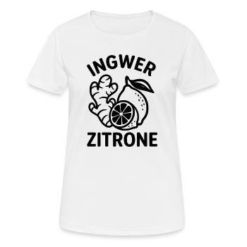 Ingwer Zitrone Beste Kombi gegen Erkältung - Frauen T-Shirt atmungsaktiv - Weiß - Vorne - AI Model Female 172 dark (172cm)