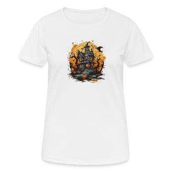 Haunted house in the Halloween moon - Women's Breathable T-Shirt - white - Front - AI Model Female 172 dark (172cm)