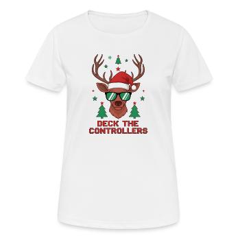 Deck the Controllers Reindeer - Women's Breathable T-Shirt - white - Front - AI Model Female 172 dark (172cm)