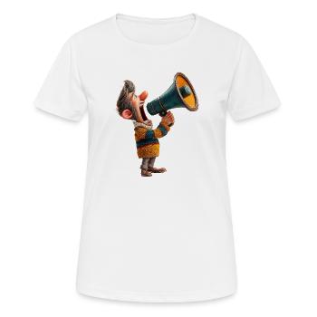 Karikatur Megafon Redner - Frauen T-Shirt atmungsaktiv - Weiß - Vorne - AI Model Female 172 dark (172cm)
