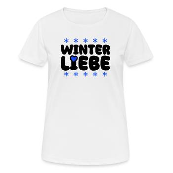 Cœur d’amour d’hiver - T-shirt respirant Femme - blanc - Devant - AI Model Female 172 dark (172cm)