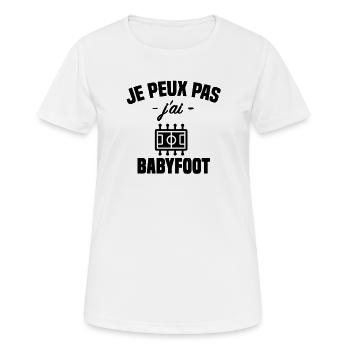 Ich kann nicht, ich habe Tischfußball - Frauen T-Shirt atmungsaktiv - Weiß - Vorne - AI Model Female 172 dark (172cm)