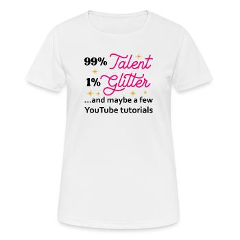 Talent Glitzer Sterne Skript - Frauen T-Shirt atmungsaktiv - Weiß - Vorne - AI Model Female 172 dark (172cm)