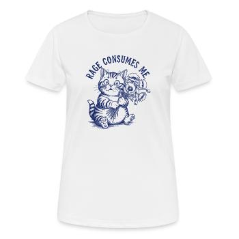 Rage Cat: Furious Feline - Frauen T-Shirt atmungsaktiv - Weiß - Vorne - AI Model Female 172 dark (172cm)