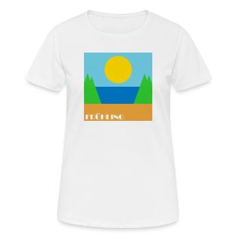 Source - T-shirt respirant Femme - blanc - Devant - AI Model Female 172 dark (172cm)
