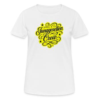 Junggesellen Crew - Frauen T-Shirt atmungsaktiv - Weiß - Vorne - AI Model Female 172 dark (172cm)