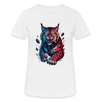 Luchs im Angriff - Frauen T-Shirt atmungsaktiv - Weiß - Vorne - AI Model Female 172 dark (172cm)