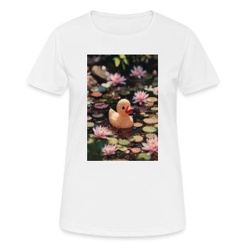 Canard parmi les nénuphars - T-shirt respirant Femme - blanc - Devant - AI Model Female 172 dark (172cm)