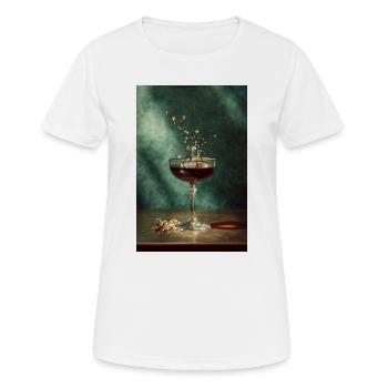 Émeraude Splash Cocktail Art Vintage - T-shirt respirant Femme - blanc - Devant - AI Model Female 172 dark (172cm)