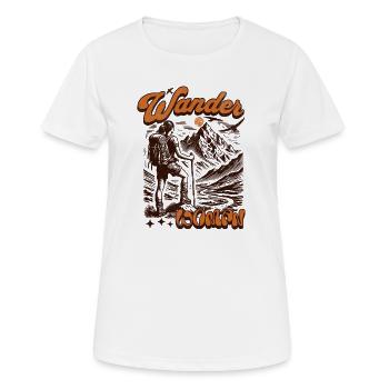 Wander Woman - Frauen T-Shirt atmungsaktiv - Weiß - Vorne - AI Model Female 172 dark (172cm)