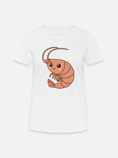 Garnele Shrimp - Frauen T-Shirt atmungsaktiv - Weiß