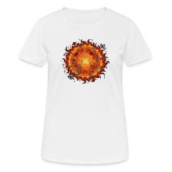 Explosion de boule de soleil enflammée - T-shirt respirant Femme - blanc - Devant - AI Model Female 172 dark (172cm)