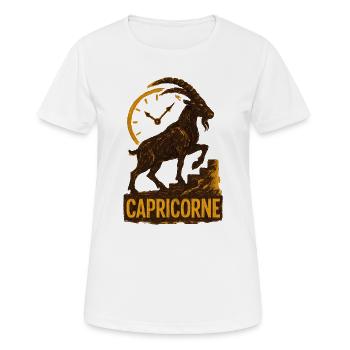 Signe astrologique du Capricorne - Astrologie - T-shirt respirant Femme - blanc - Devant - AI Model Female 172 dark (172cm)