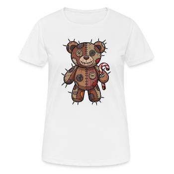Creepy Weihnachtsbär Voodoo Halloween Albtraum - Frauen T-Shirt atmungsaktiv - Weiß - Vorne - AI Model Female 172 dark (172cm)